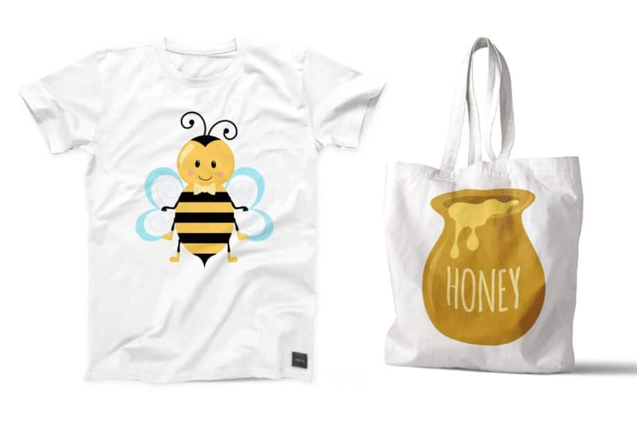 Bumble Bees and Honey Clipart