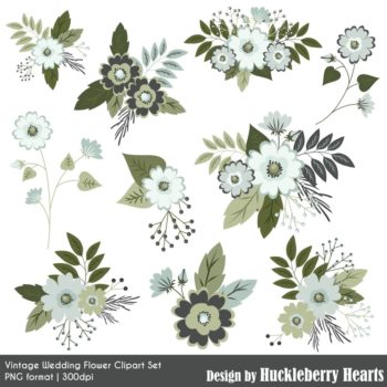 Vintage Wedding Flower Clipart