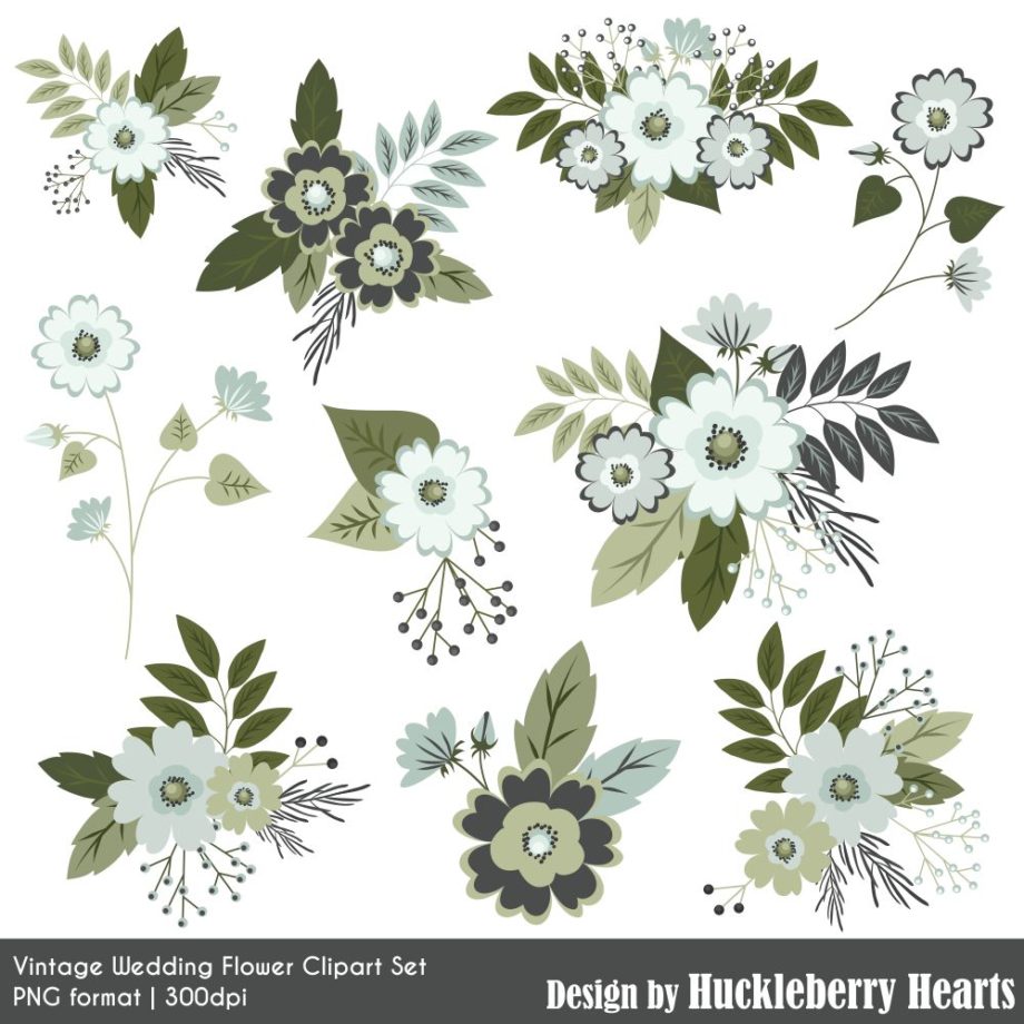 Vintage Wedding Flower Clipart