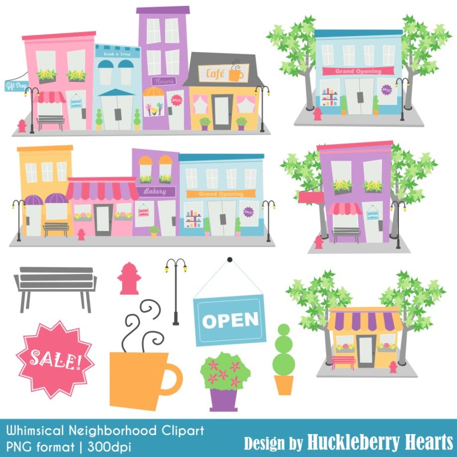 Whimsical Neighborhood Clipart