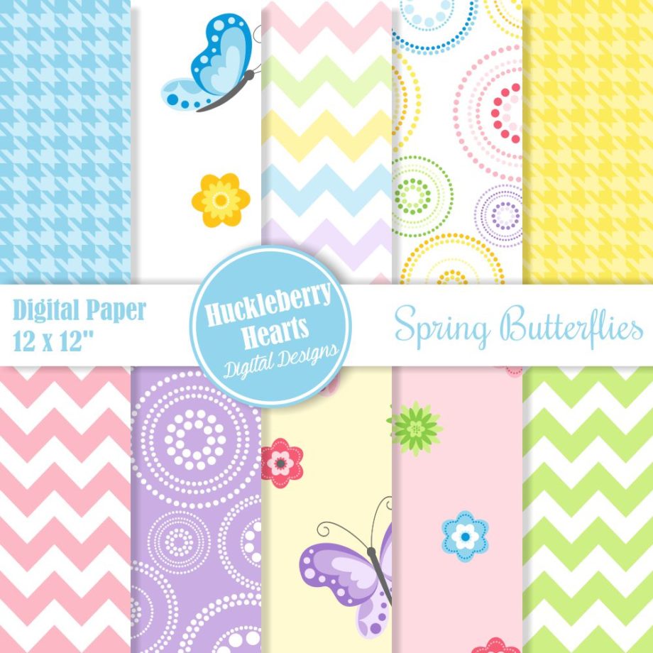 Spring Butterflies Paper Sample
