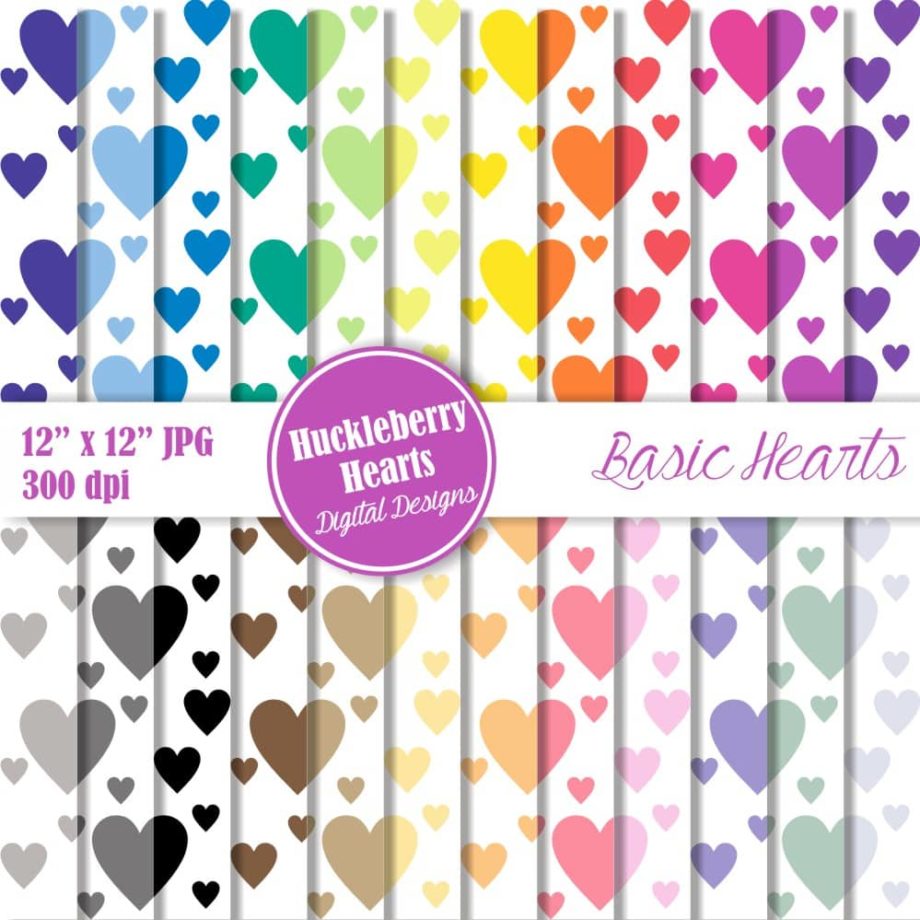 Basic Hearts Digital Paper