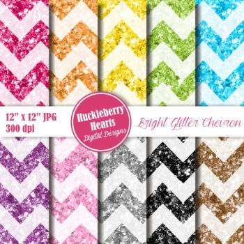 Bright Glitter Chevron Paper