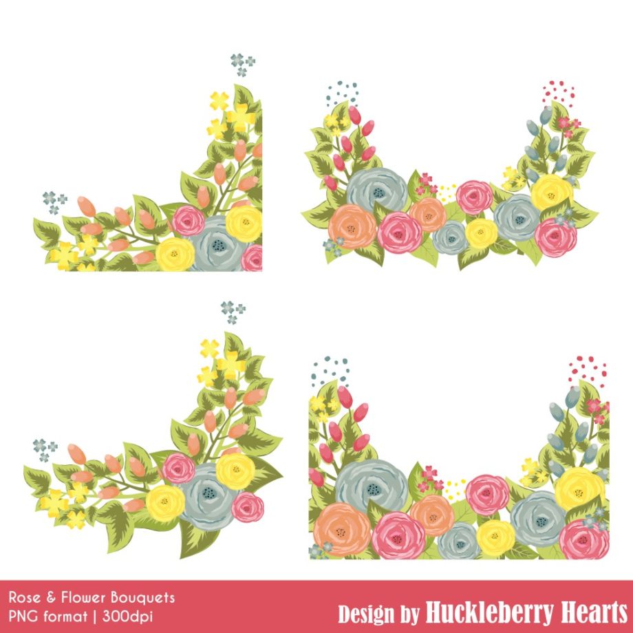 Rose and Flower Bouquets Clipart