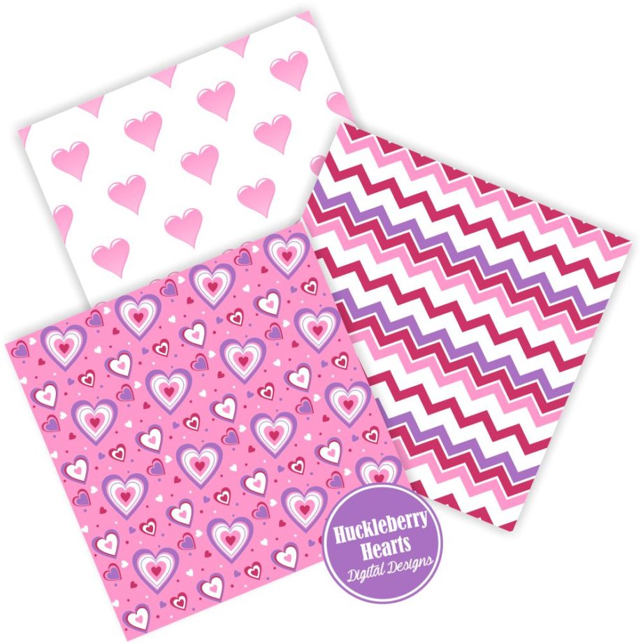 Pink and Purple Valentine Papers