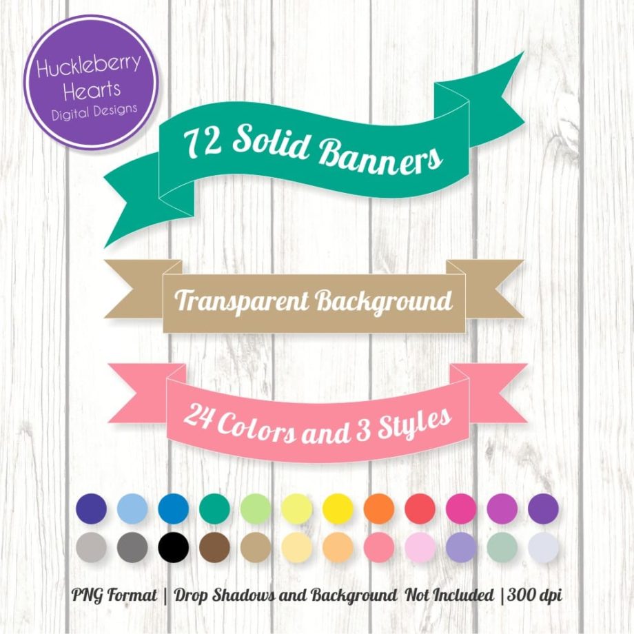 72 Solid Banners Clipart