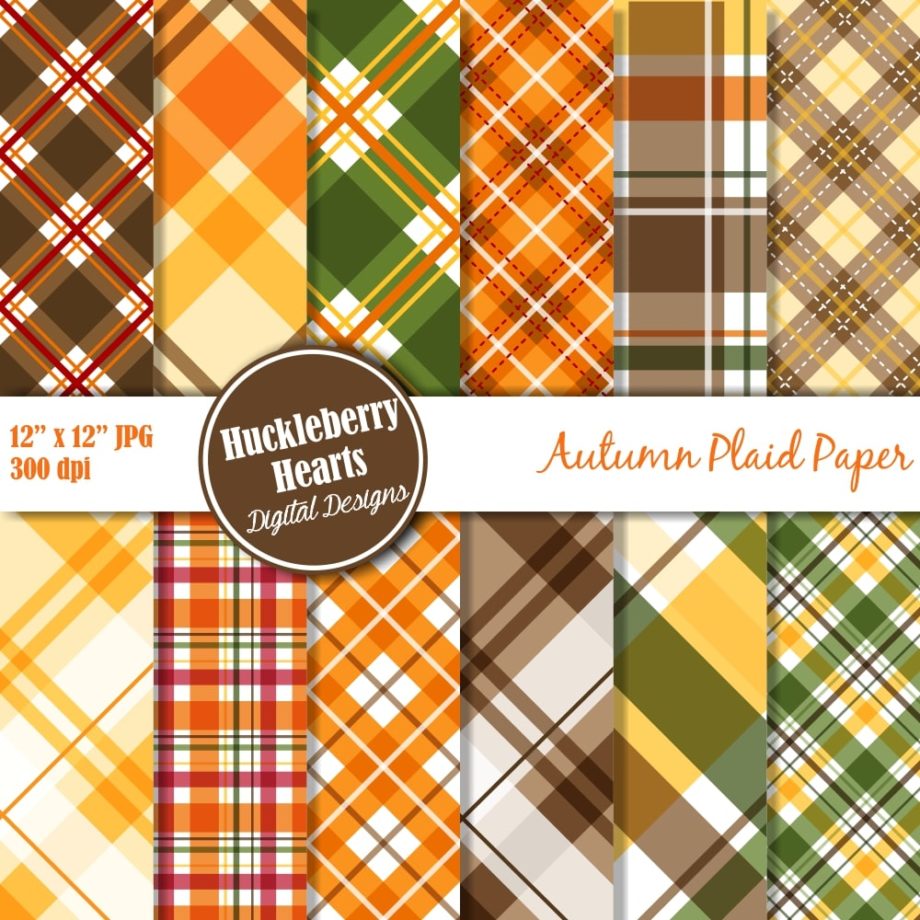 Autumn Plaid Digital Paper