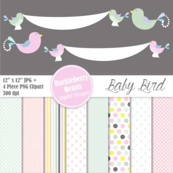 Baby Bird Digital Scrapbook Paper