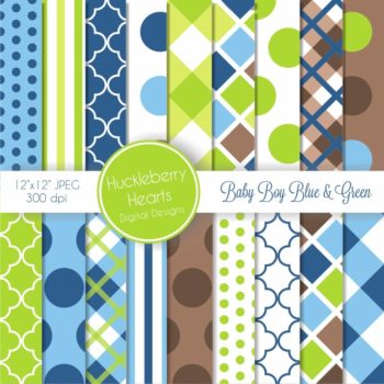 Baby Boy Digital Scrapbook Paper