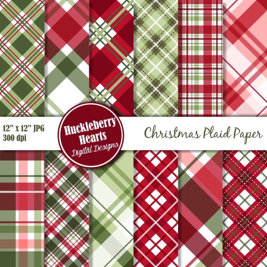 Christmas Plaid Digital Paper