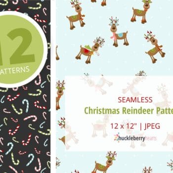 Assorted Christmas Reindeer Seamless Digital Patterns