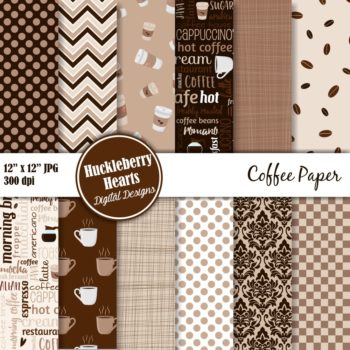 Coffee Digital Scrapbook Paper