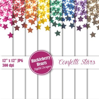 Confetti Stars Digital Scrapbook Paper