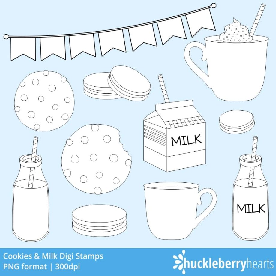 Cookies and Milk Digi Stamps