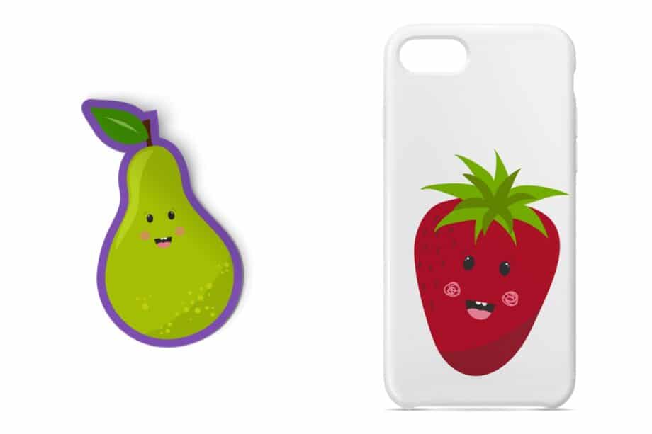 Kawaii Fruit Clipart and Vectors