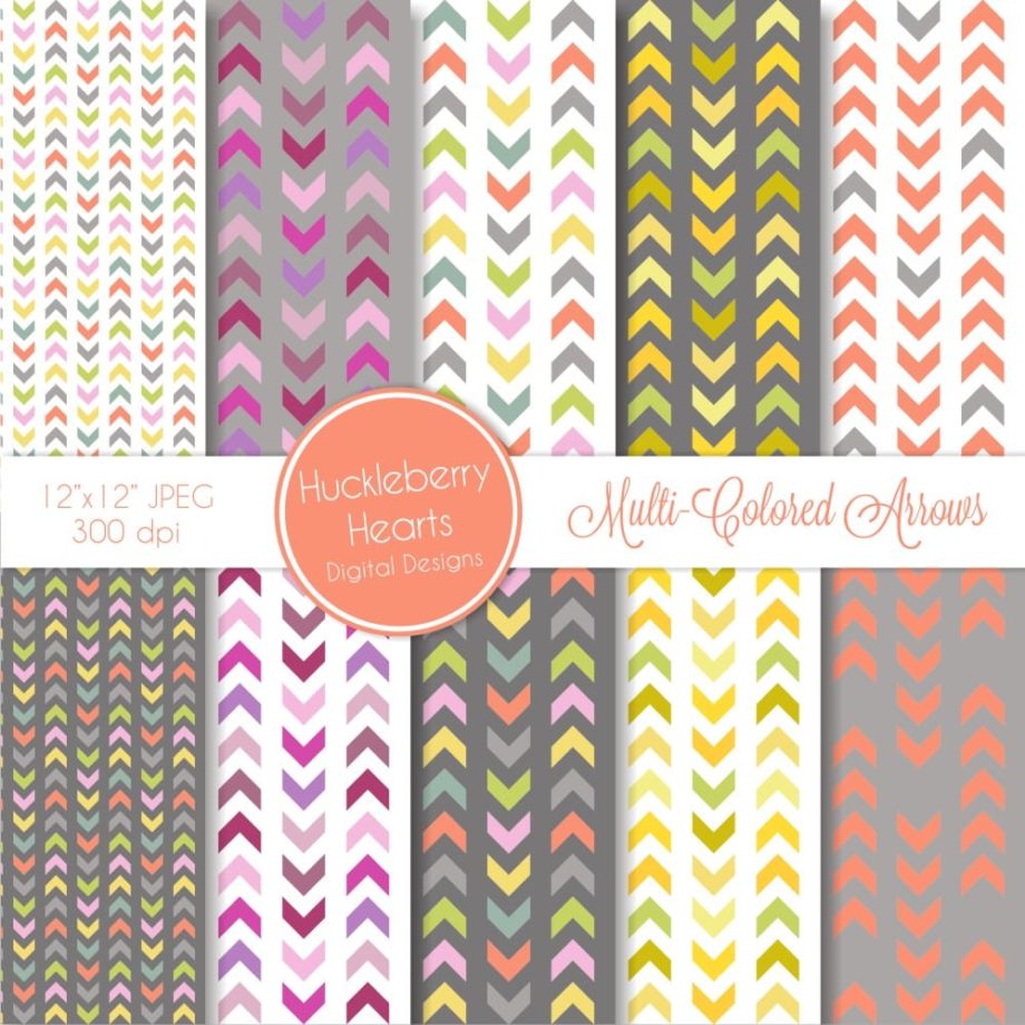 Multi Colored Arrows Digital Paper