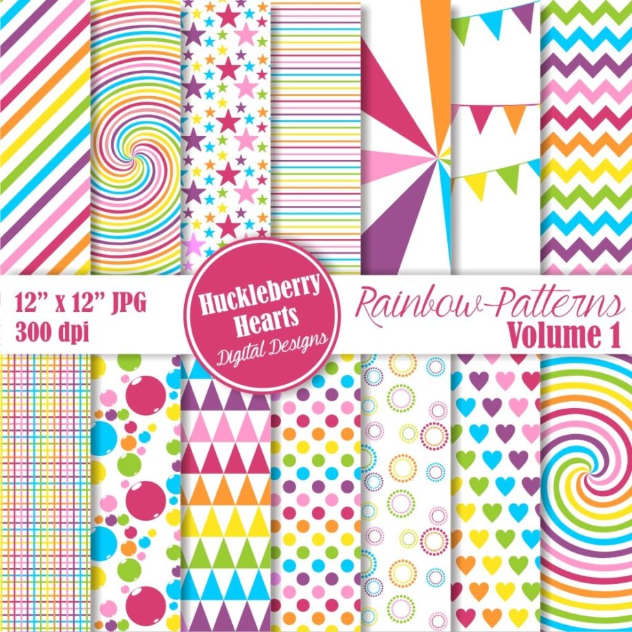 Rainbow Patterns Vol 1 Digital Paper