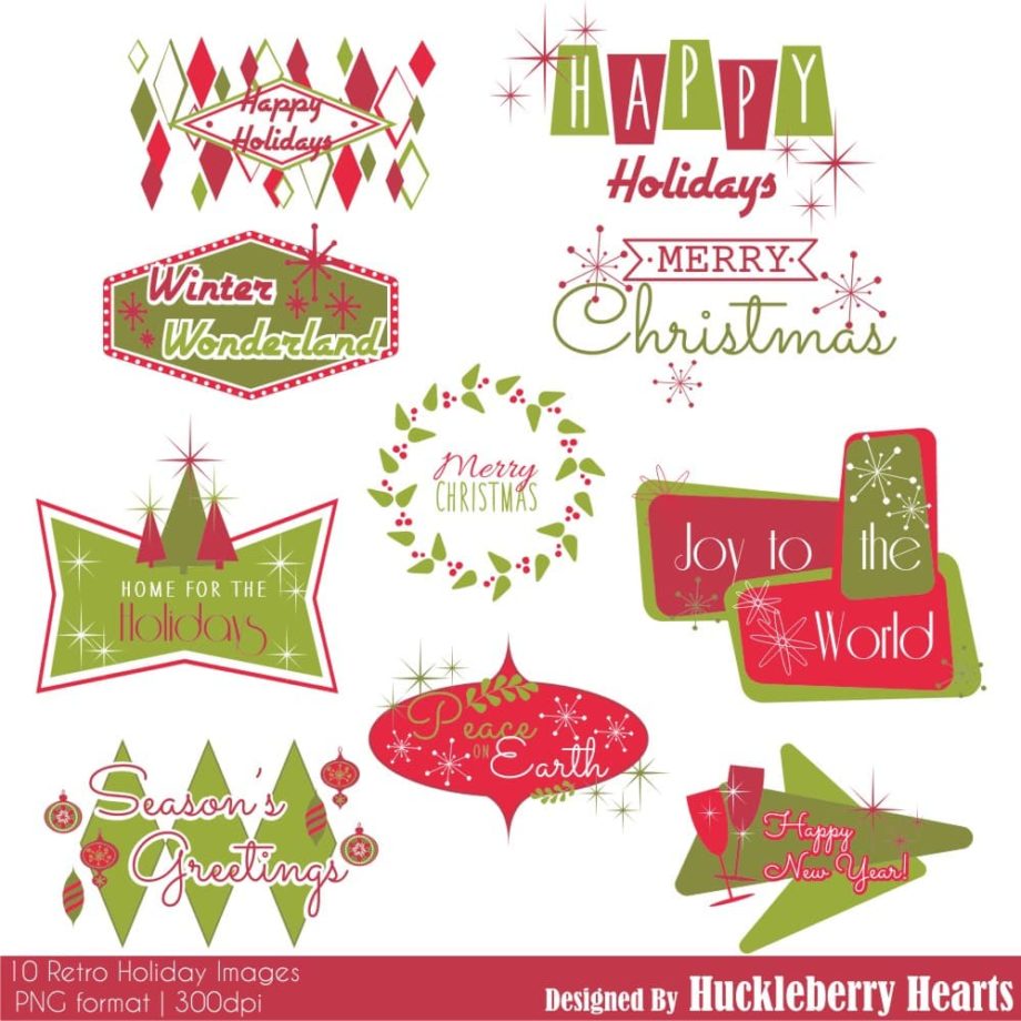 Retro Holiday Images Clipart