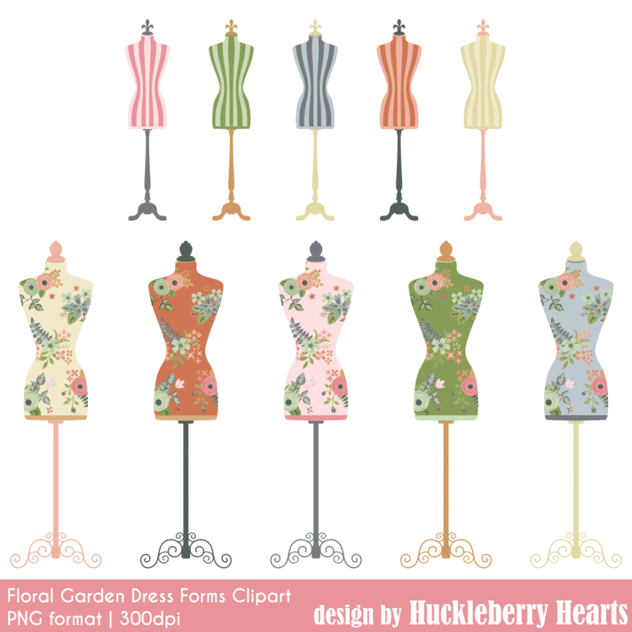 Rose Garden Dress Forms Clipart