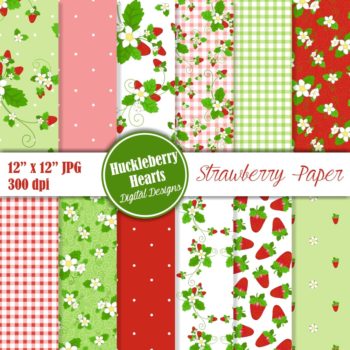 Strawberry Digital Scrapbook Paper