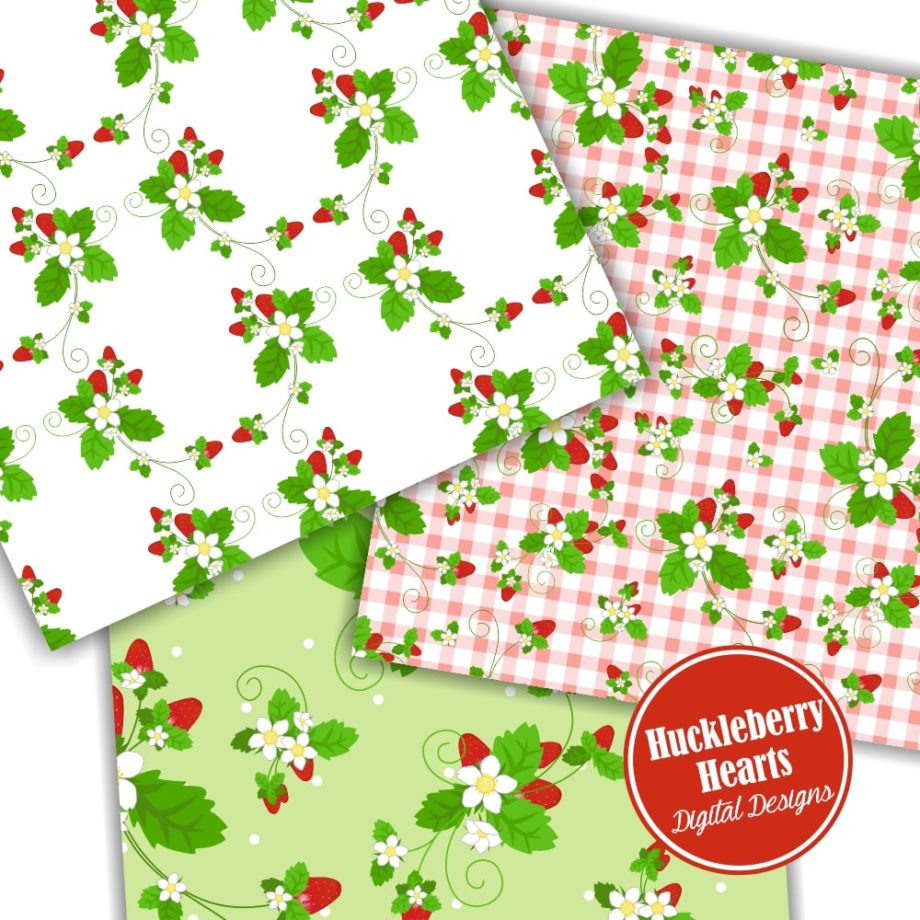 Strawberry Digital Scrapbook Paper