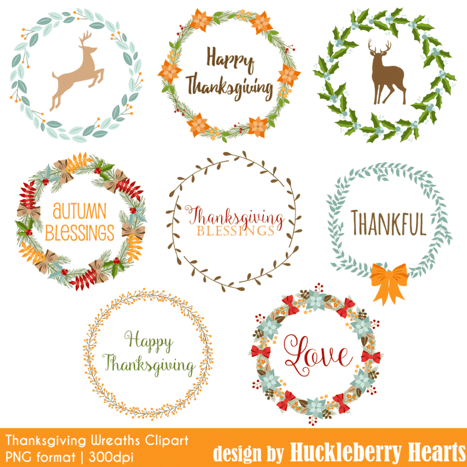 Thanksgiving Wreaths Clipart
