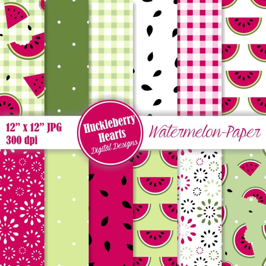 Watermelon Digital Scrapbook Paper