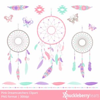 Assorted Dreamcatchers and Feathers Clipart Set