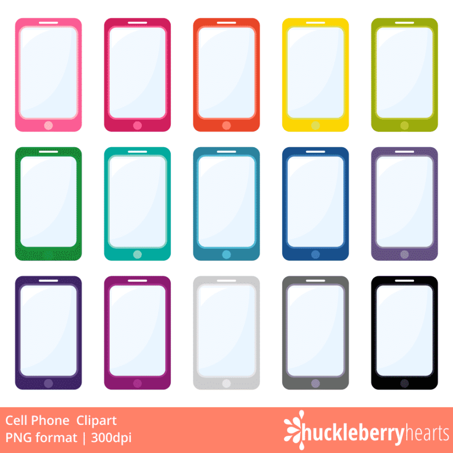 cell phone clipart set