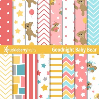 Pink Teddy Bear Digital Paper
