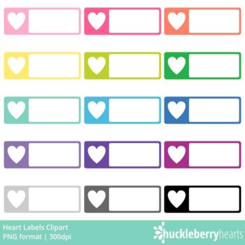 Assorted Heart Label Clipart Set