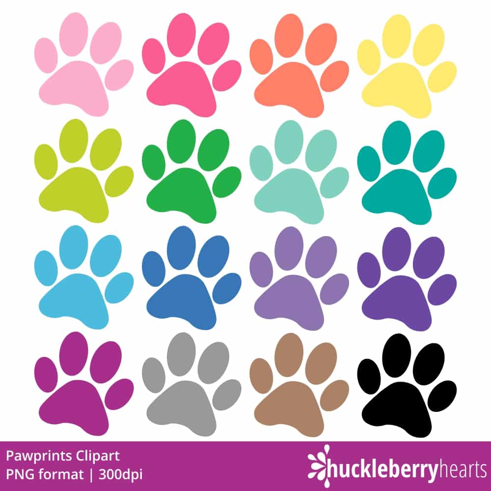 Paw Prints Clipart Huckleberry Hearts