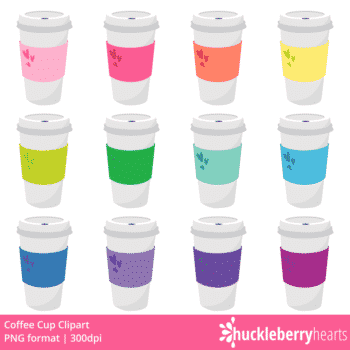 Rainbow Coffee Cup Clipart