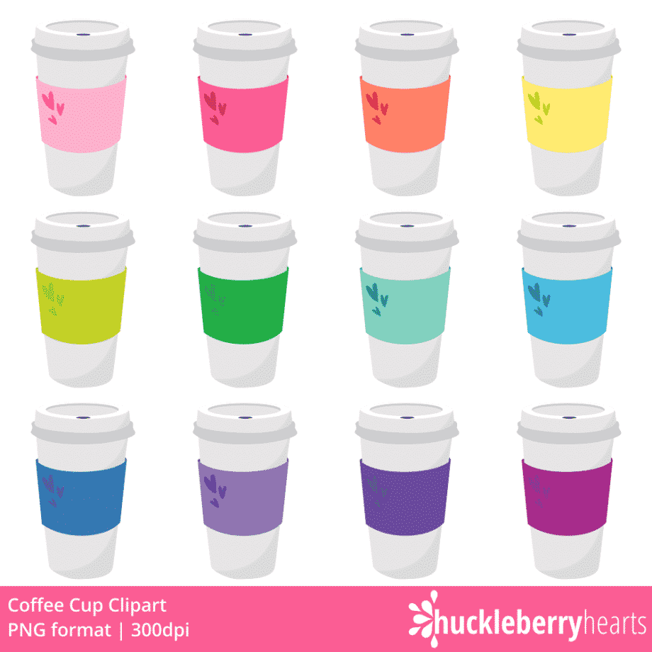 Rainbow Coffee Cup Clipart
