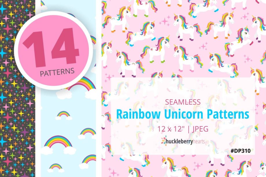 Assorted Unicorn Seamless Digital Patterns