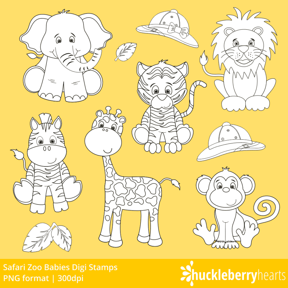 Safari Zoo Babies Digi Stamps