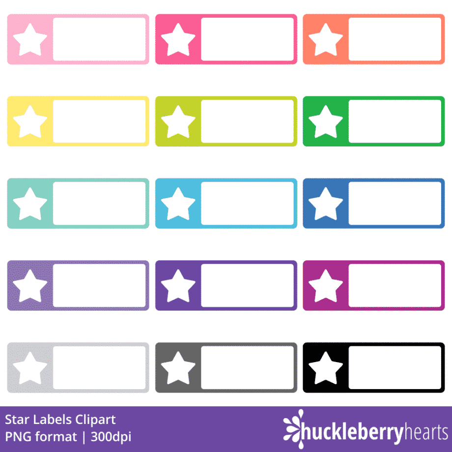 Star Labels Clipart