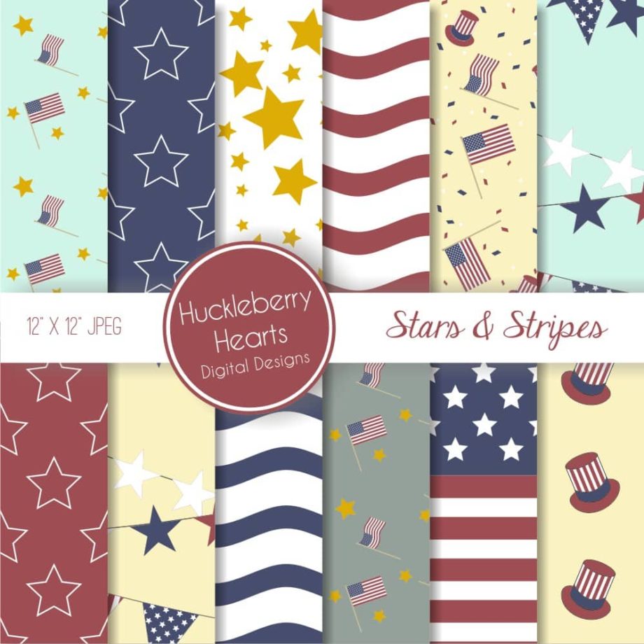 Assorted Patriotic Digital Patterns