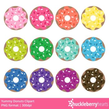 Assorted Donut Clipart Set