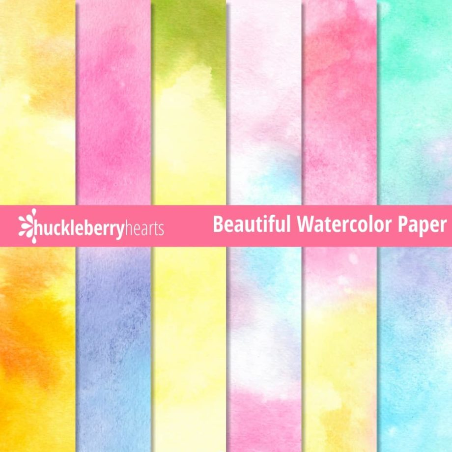 Assorted Watercolor Digital Scrapbook Paper