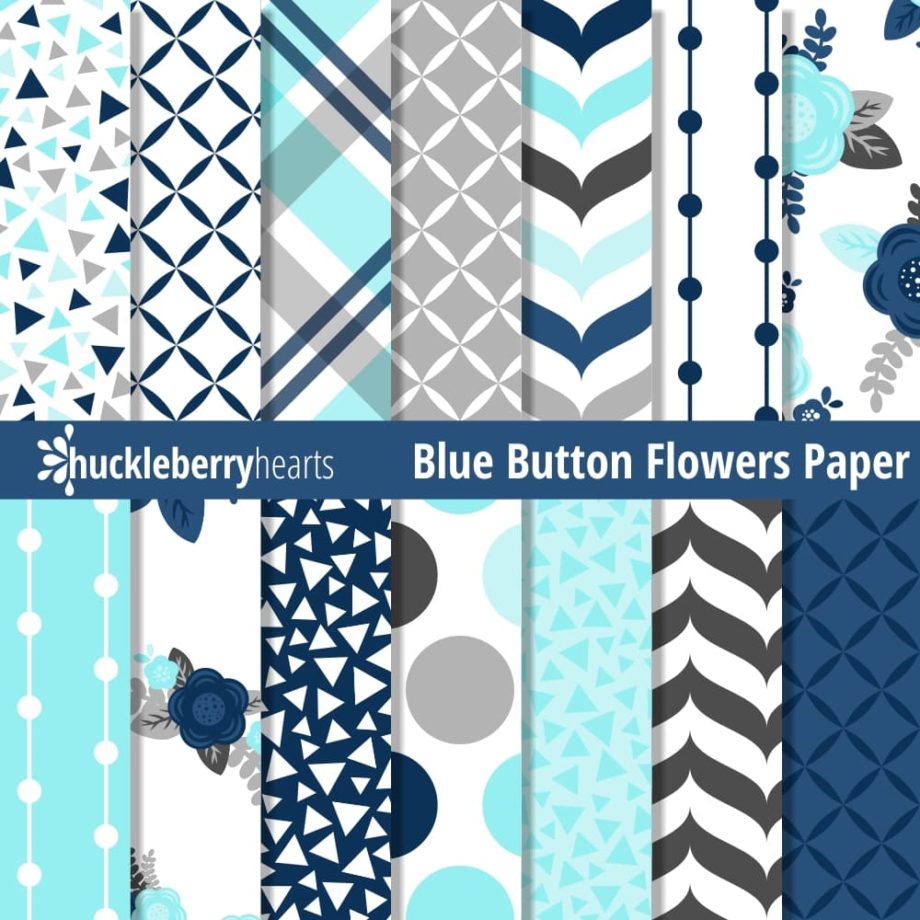 Blue Floral Digital Patterns