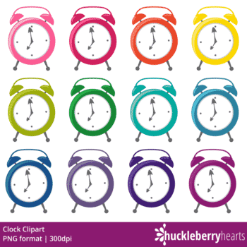 Alarm Clock Clipart Set