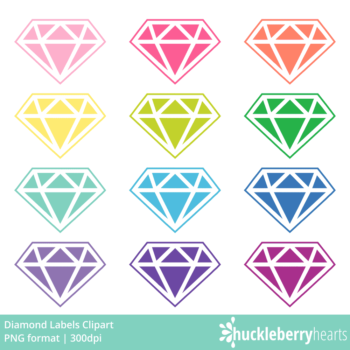 Assorted Diamond Labels Clipart Set