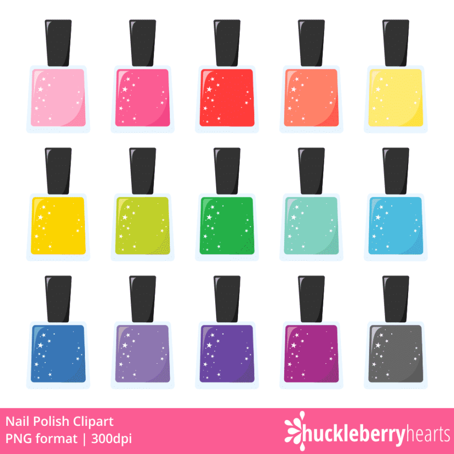 Nail Polish Clipart Set