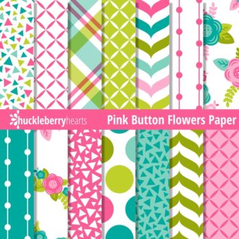Pink Floral Digital Patterns