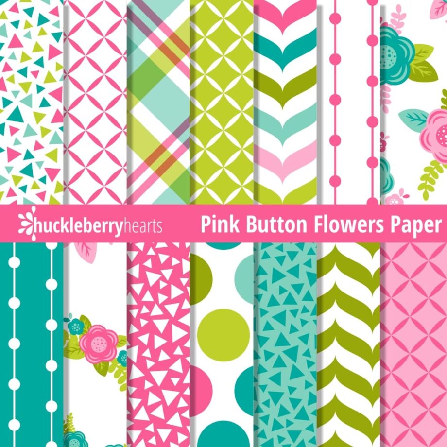Pink Floral Digital Patterns