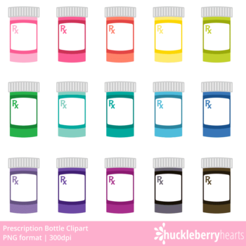 Assorted Prescription Bottle Clipart Set