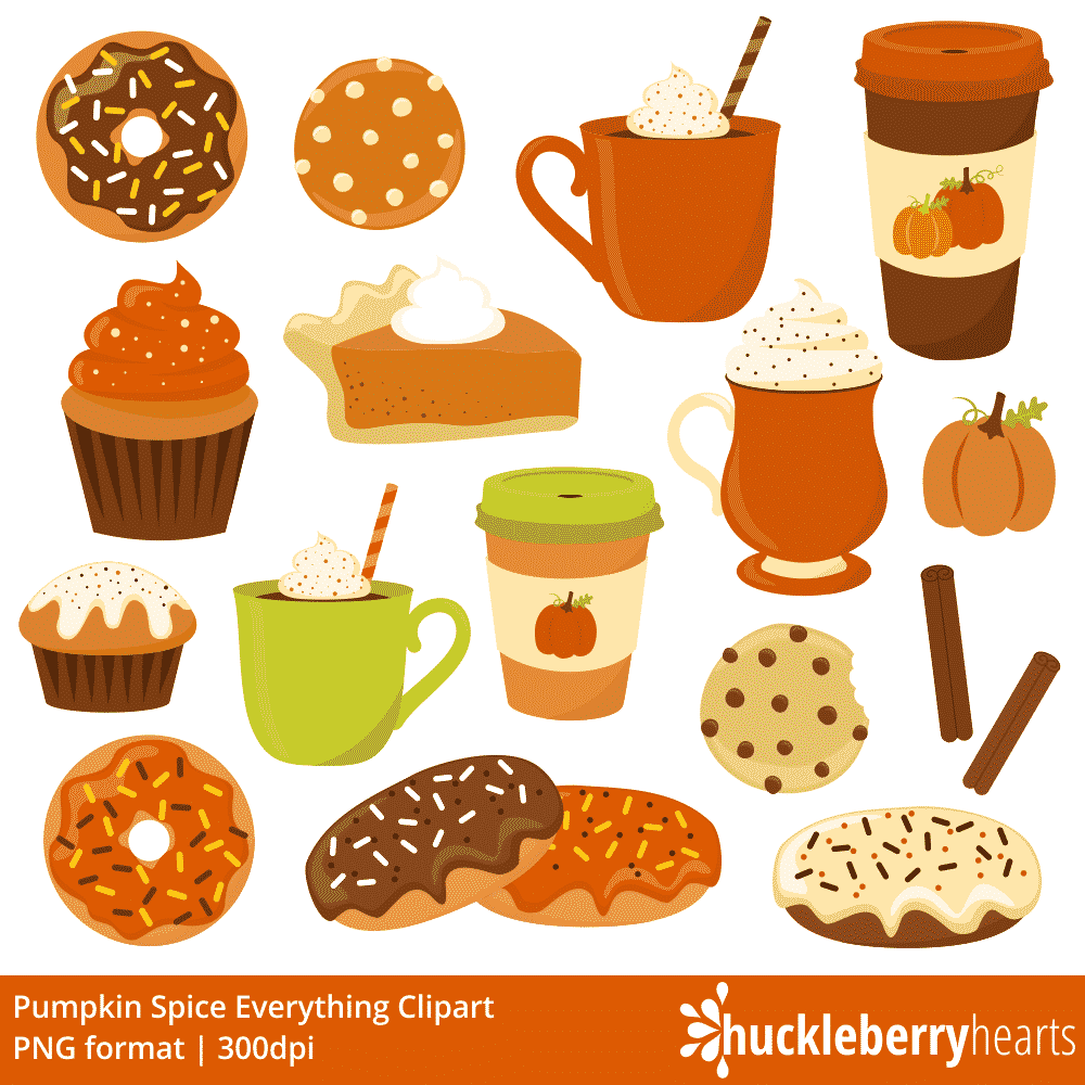 Pumpkin Spice Everything Clipart | Huckleberry Hearts