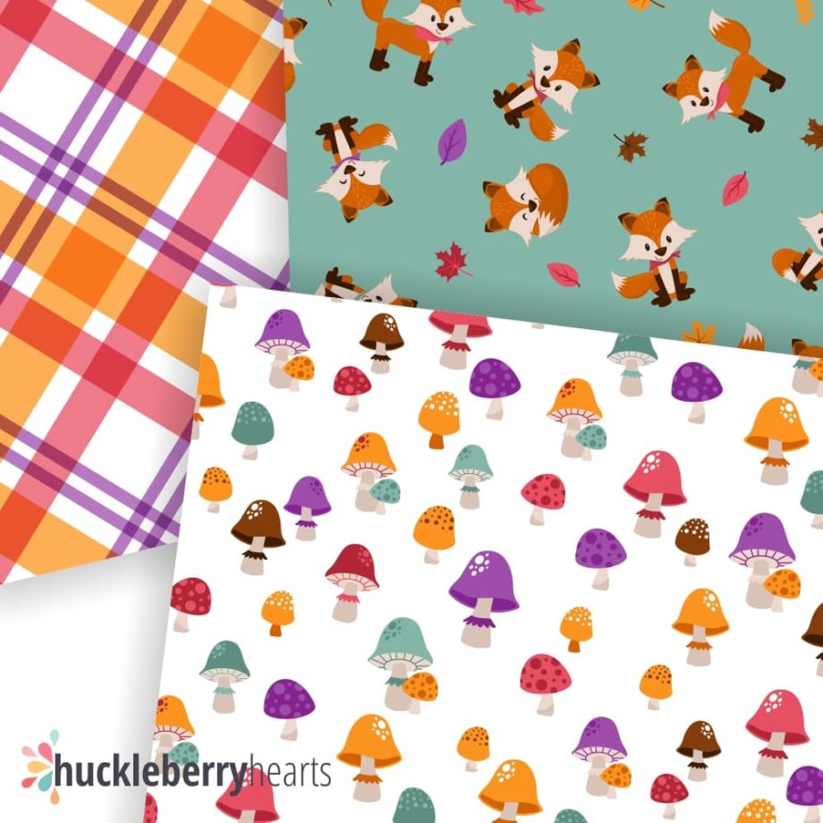 Fall Fox Digital Scrapbook Paper