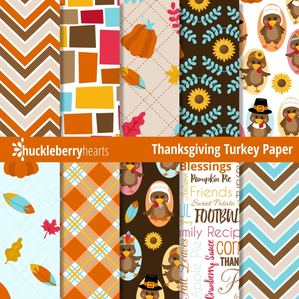Thanksgiving Turkey Digital Paper